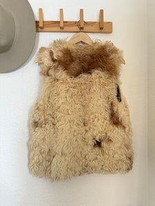 Vintage curly lamb fur vest