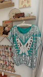Sequin butterfly blouse