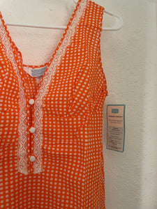 Vintage orange dot mini dress