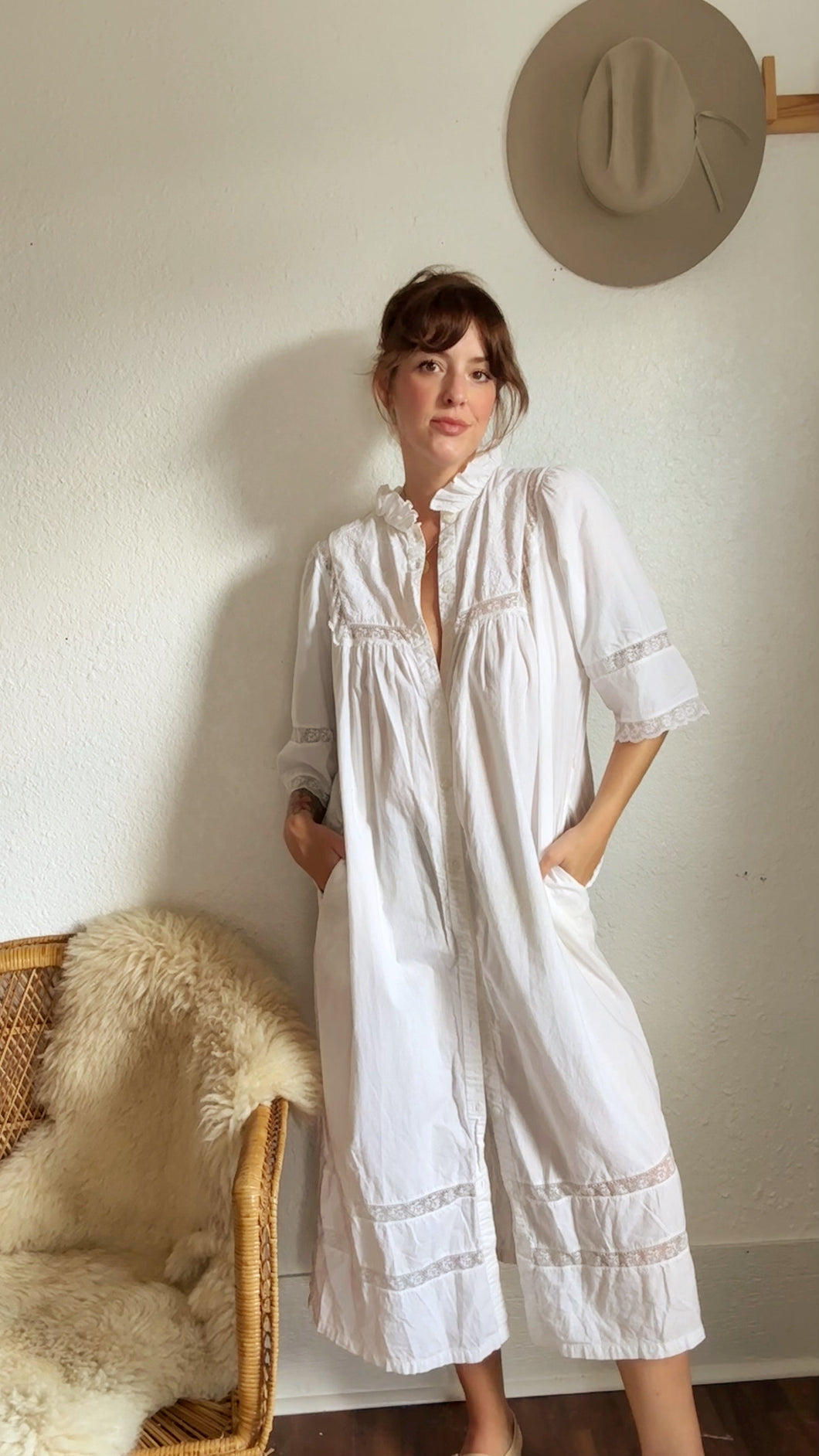 Vintage cotton nightgown dress
