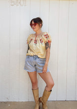 Load image into Gallery viewer, Vintage cotton embroidered blouse-marigold
