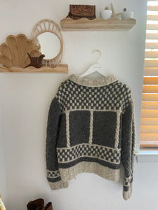 Vintage wool checkered sweater