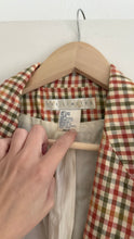 Load image into Gallery viewer, Vintage plaid linen blazer
