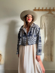 Signature Collection-Cropped coverlet coat