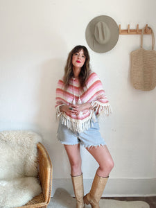 Vintage pink poncho