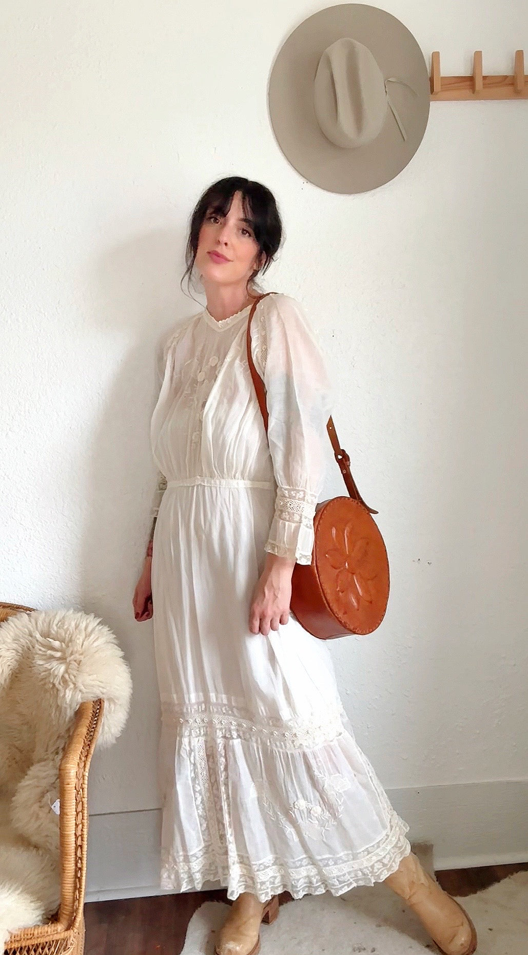 Edwardian embroidered lawn dress