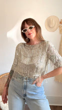 Load image into Gallery viewer, Vintage silk fringe beaded top

