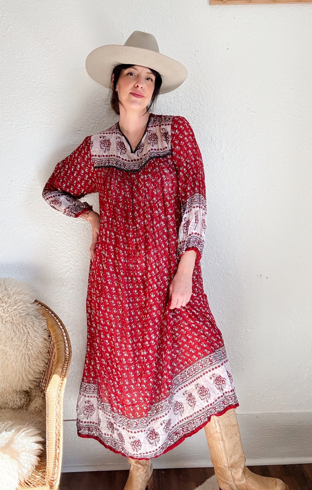 Vintage 70s Indian cotton dress