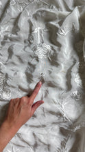 Load image into Gallery viewer, Vintage white silk fringe shawl
