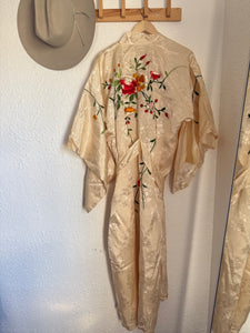 Vintage 1940s silk brocade kimono