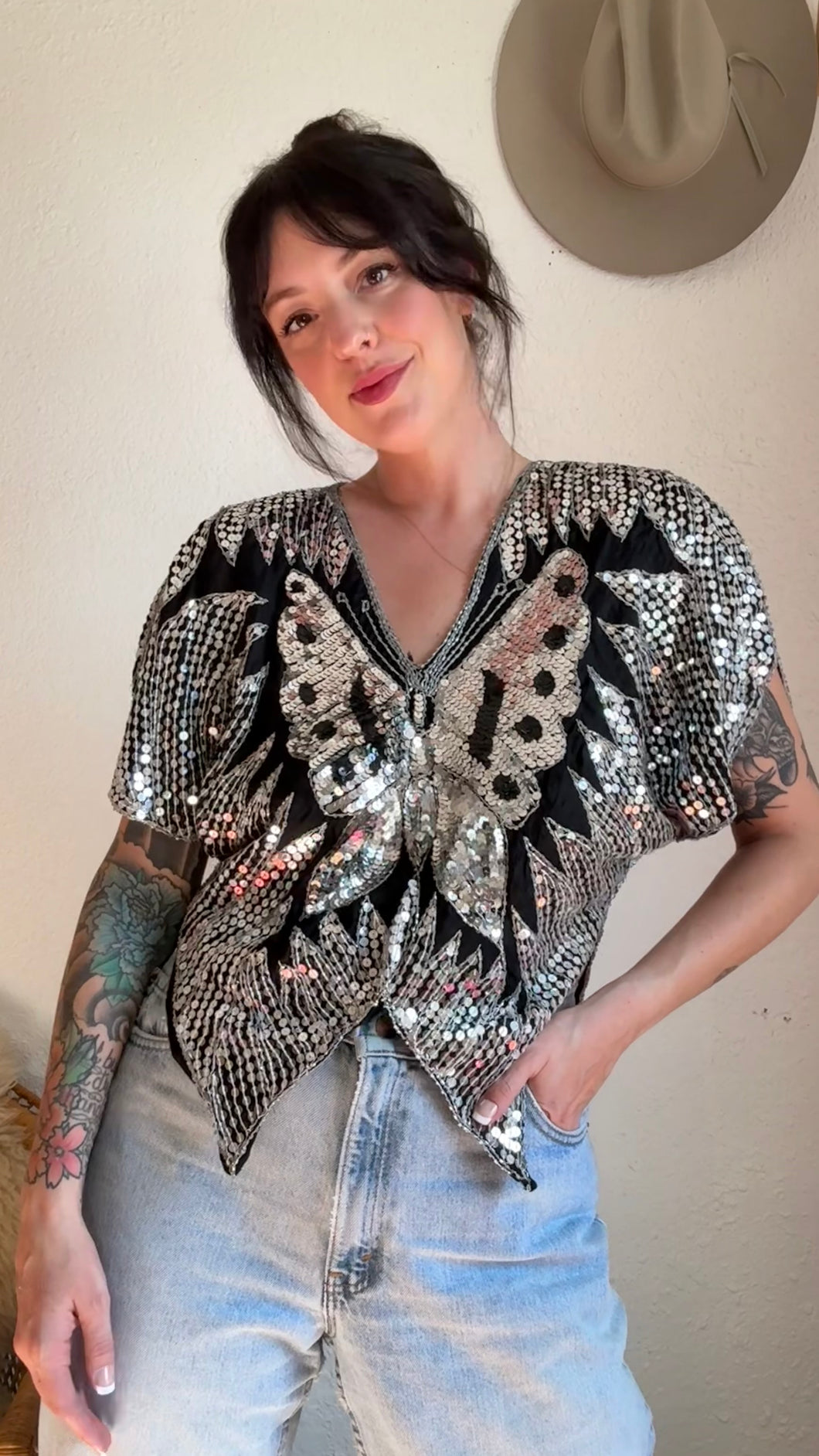 Vintage butterfly blouse