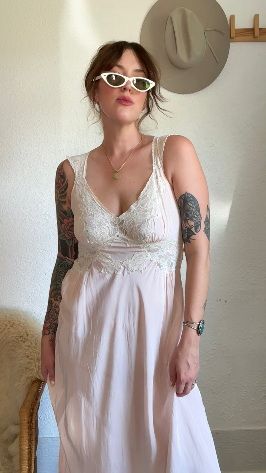 Vintage 1930s pink gown