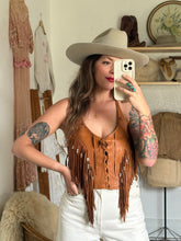 Load image into Gallery viewer, Vintage leather fringe vest

