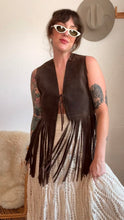 Load image into Gallery viewer, Vintage suede fringe vest
