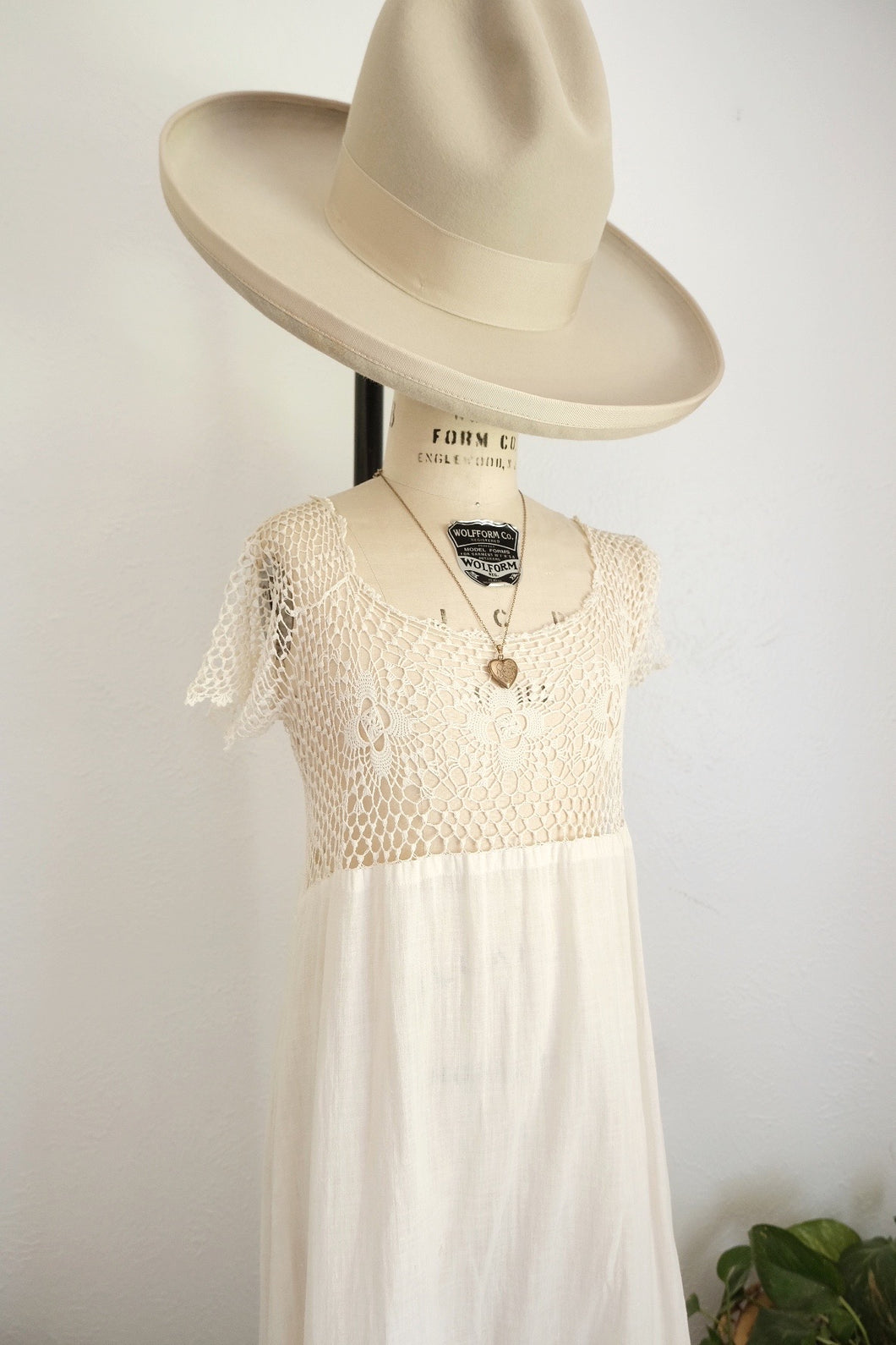 Antique crochet cotton dress