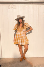 Load image into Gallery viewer, Signature Collection-gingham puff sleeve dress

