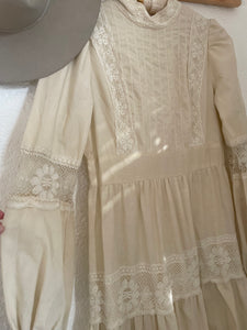 Vintage 70s lace maxi dress
