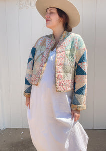 Signature Collection-Cropped quilt coat