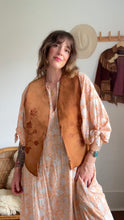 Load image into Gallery viewer, Vintage 70s leather floral patterned vest
