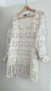 Vintage crochet fringe top