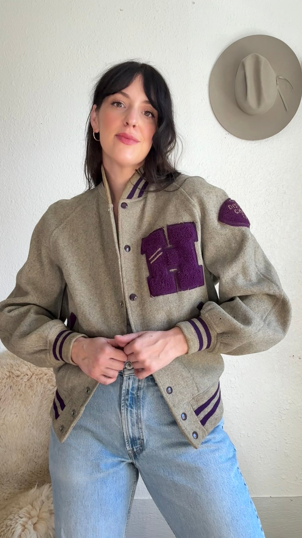 Vintage 1940s 50s  wool letterman