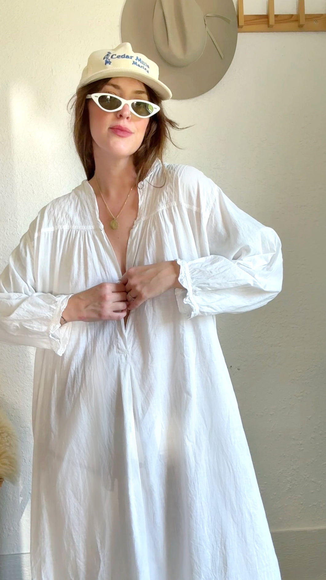 Edwardian cotton night gown