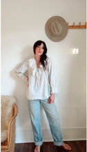 Load image into Gallery viewer, Vintage cotton ruffle blouse
