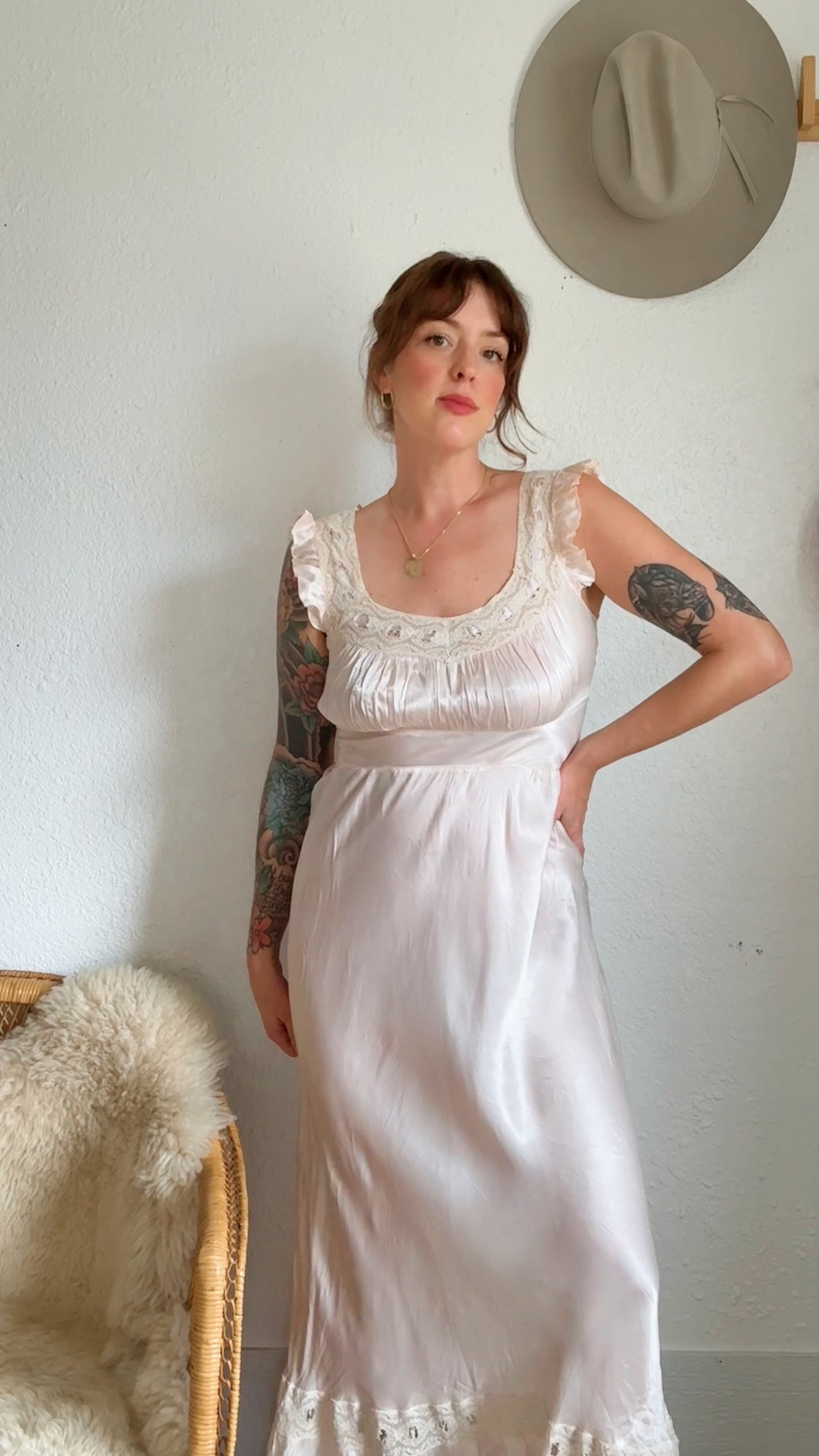 Vintage 1930s satin gown