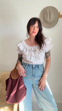 Load image into Gallery viewer, Vintage cotton ruffle blouse
