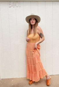 Vintage peachy gauze dress