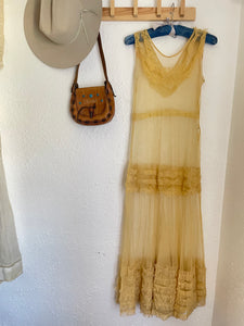 Vintage 1920s/30s mesh ruffle dress