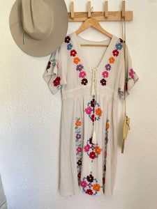 Vintage cotton embroidered dress