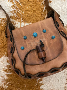 Vintage leather satchel bag