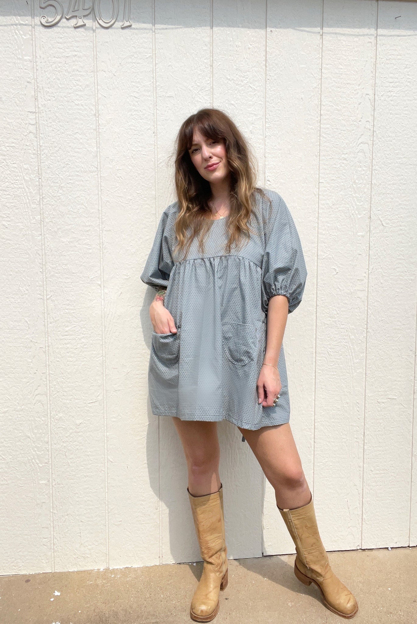 Signature Collection-The baby doll dress / light blue calico The Wild Rose Vintage Signature Collection-The baby doll dress / light blue calico The Wild Rose Vintage