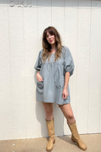 Load image into Gallery viewer, Signature Collection-The baby doll dress / light blue calico
