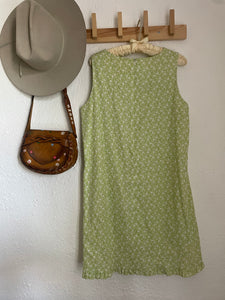 Vintage green floral mini dress