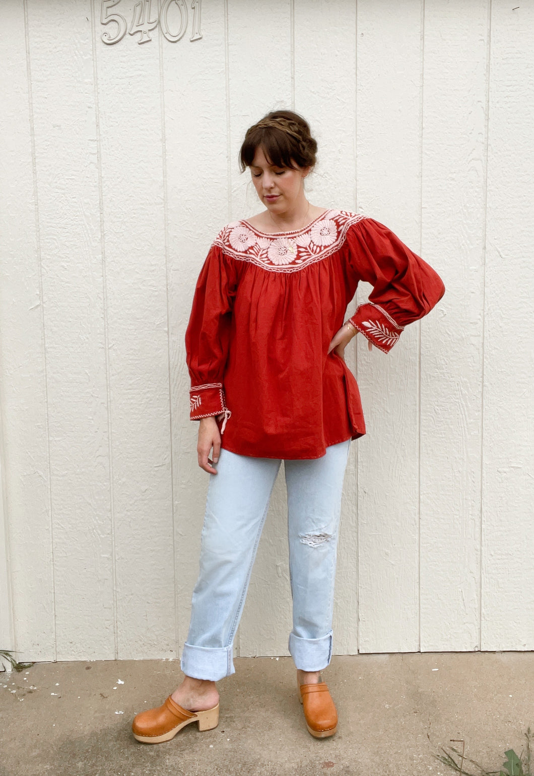 Vintage cotton embroidered top