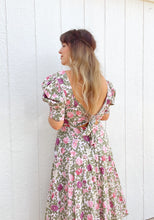 Load image into Gallery viewer, Vintage floral tie back dress
