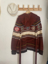 Load image into Gallery viewer, Vintage flower hooded cardigan
