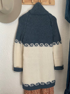 Vintage blue knit cardigan