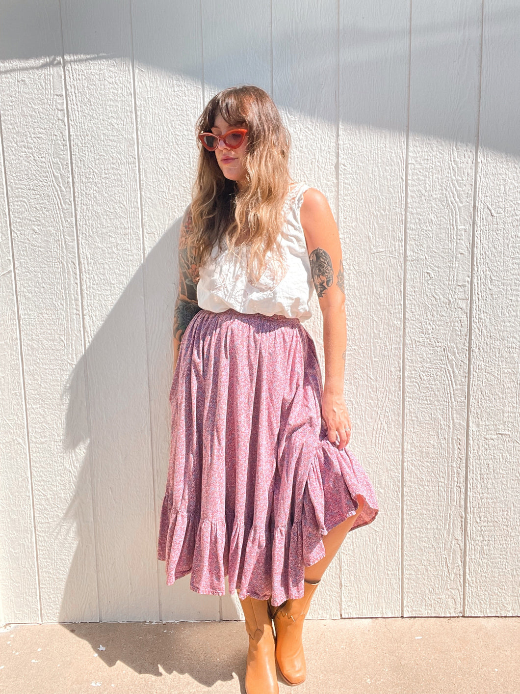 Vintage calico prairie skirt