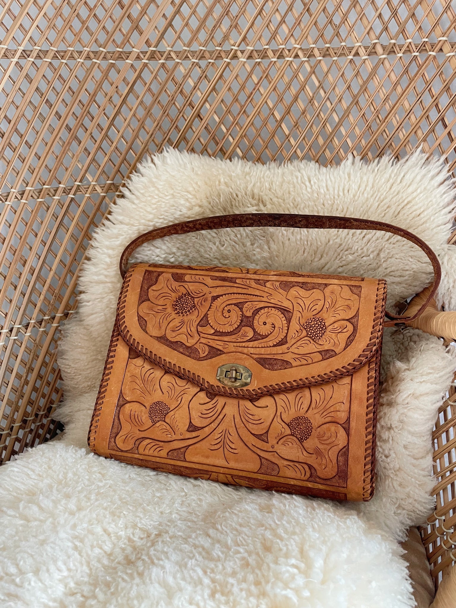 Hand Tooled Leather Bag