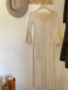 Vintage white gauze maxi dress