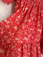 Load image into Gallery viewer, Signature Collection-Red floral puff sleeve dress

