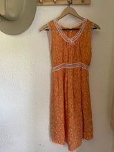 Load image into Gallery viewer, Vintage orange floral lace dress
