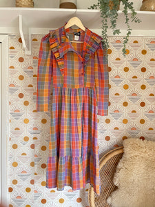 Vintage gauzey plaid prairie dress