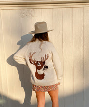 Load image into Gallery viewer, Vintage hand knit deer cowichan
