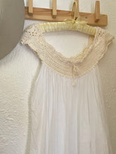 Load image into Gallery viewer, Vintage crochet + gauze mini dress
