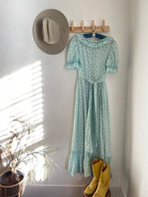 Load image into Gallery viewer, Vintage light blue floral prairie dress
