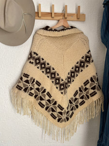 Vintage cowichan wool poncho